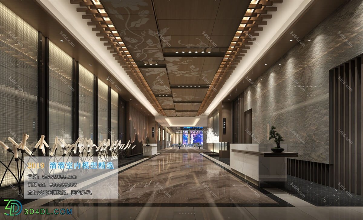 3D66 2019 Elevator Lobby & Aisle Chinese style C021