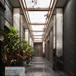 3D66 2019 Elevator Lobby & Aisle Chinese style C023 