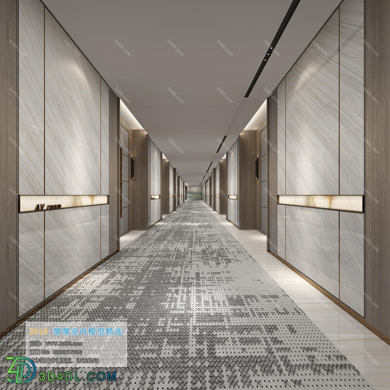 3D66 2019 Elevator Lobby & Aisle Chinese style C026