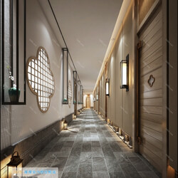 3D66 2019 Elevator Lobby & Aisle Chinese style C029 