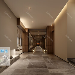 3D66 2019 Elevator Lobby & Aisle Chinese style C031 