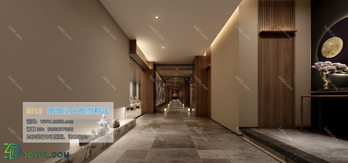 3D66 2019 Elevator Lobby & Aisle Chinese style C031