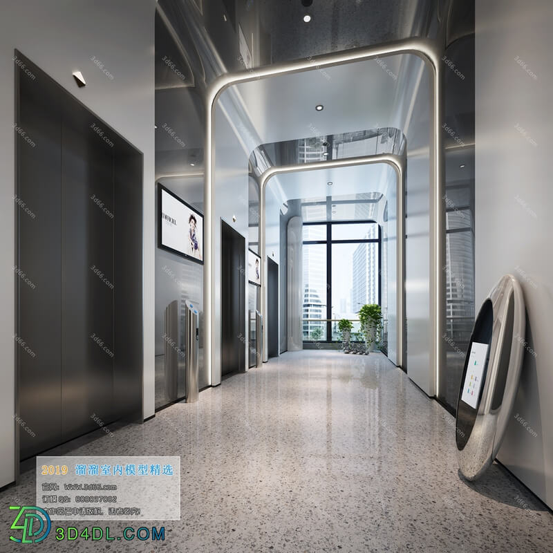 3D66 2019 Elevator Lobby & Aisle Modern style A002