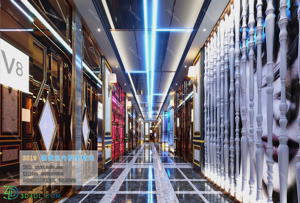 3D66 2019 Elevator Lobby & Aisle Postmodern style B001