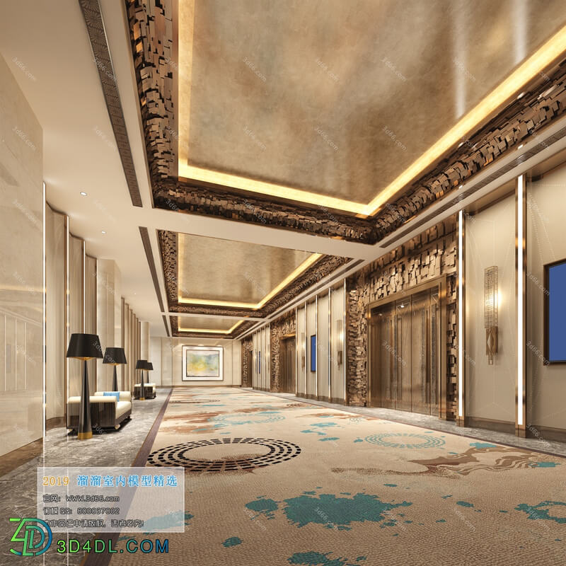 3D66 2019 Elevator Lobby & Aisle Postmodern style B004