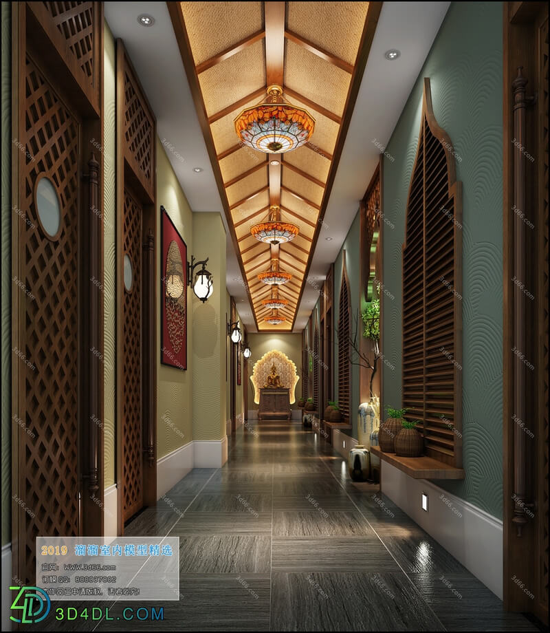 3D66 2019 Elevator Lobby & Aisle Southeast Asian style F004