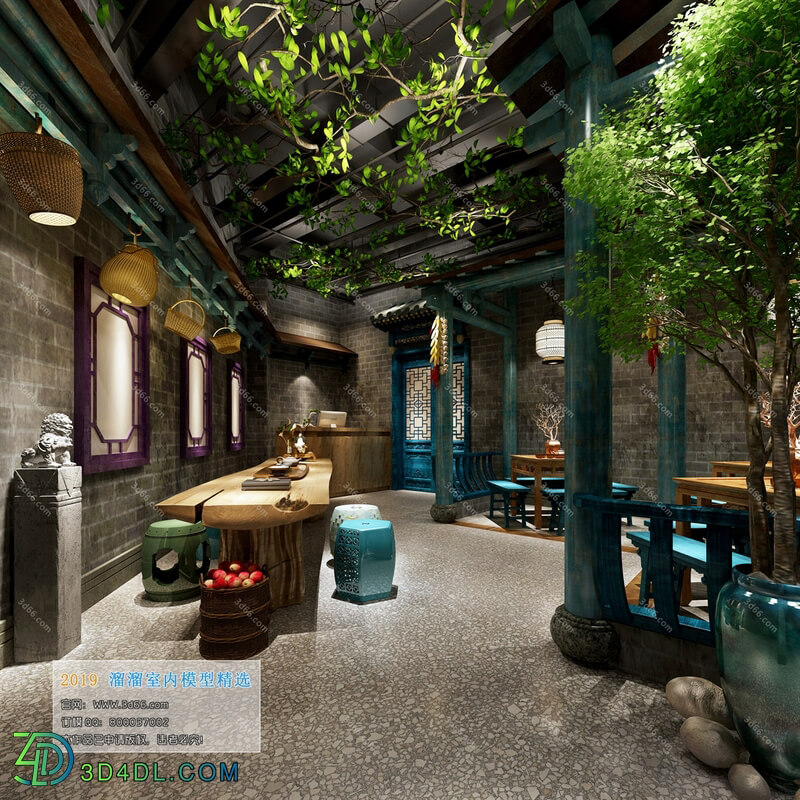 3D66 2019 Hotel & Teahouse & Cafe Chinese style C011
