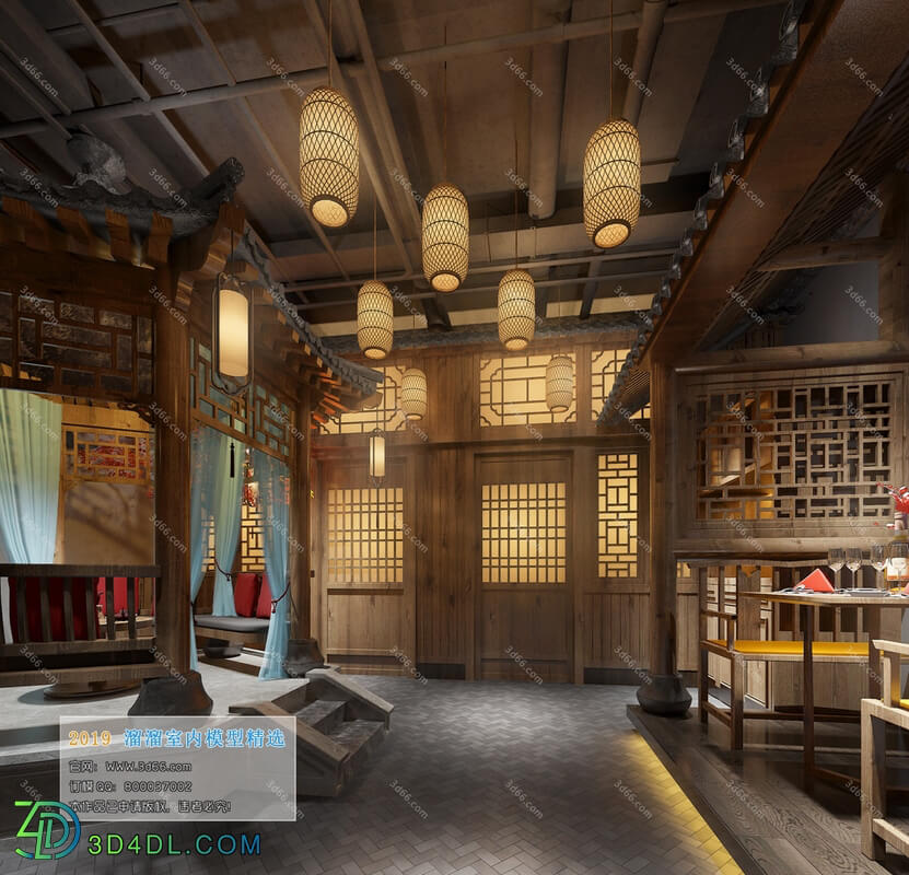 3D66 2019 Hotel & Teahouse & Cafe Chinese style C012