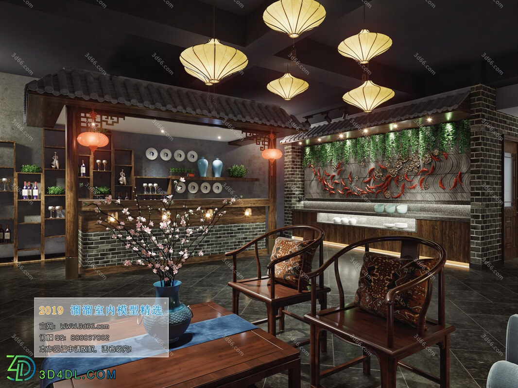 3D66 2019 Hotel & Teahouse & Cafe Chinese style C016