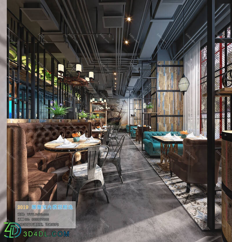 3D66 2019 Hotel & Teahouse & Cafe Industrial style H004