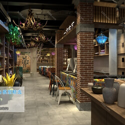 3D66 2019 Hotel & Teahouse & Cafe Industrial style H027 