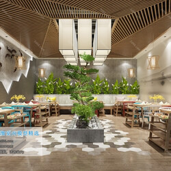 3D66 2019 Hotel & Teahouse & Cafe Southeast Asian style F007 