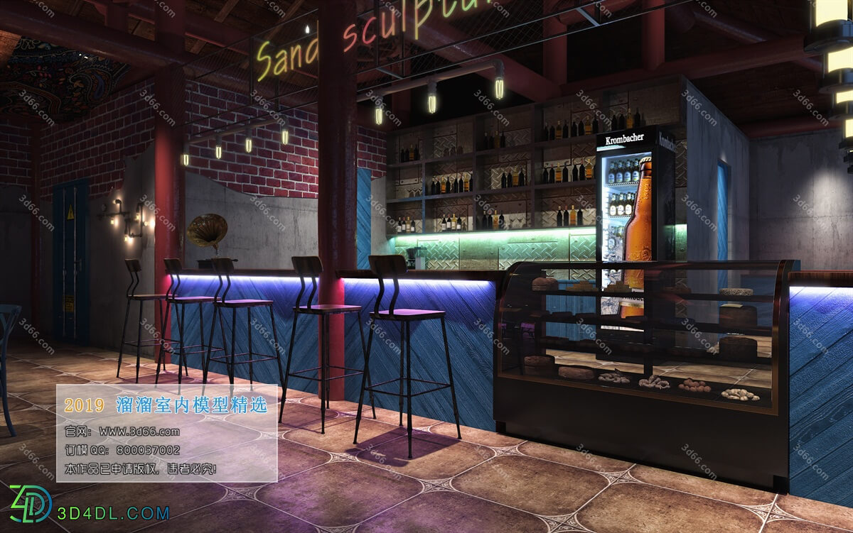 3D66 2019 KTV & Bar &SPA Industrial style H004