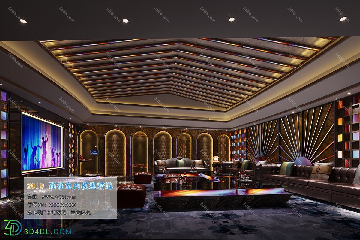 3D66 2019 KTV & Bar &SPA Postmodern style B004