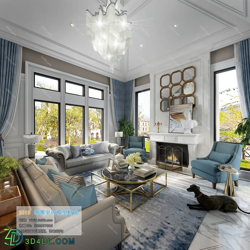 3D66 2019 Living room American style E009