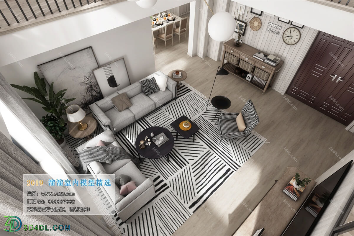 3D66 2019 Living room American style E014