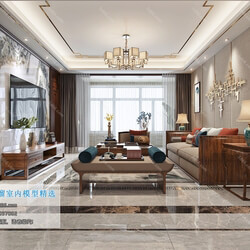 3D66 2019 Living room Chinese style C004 