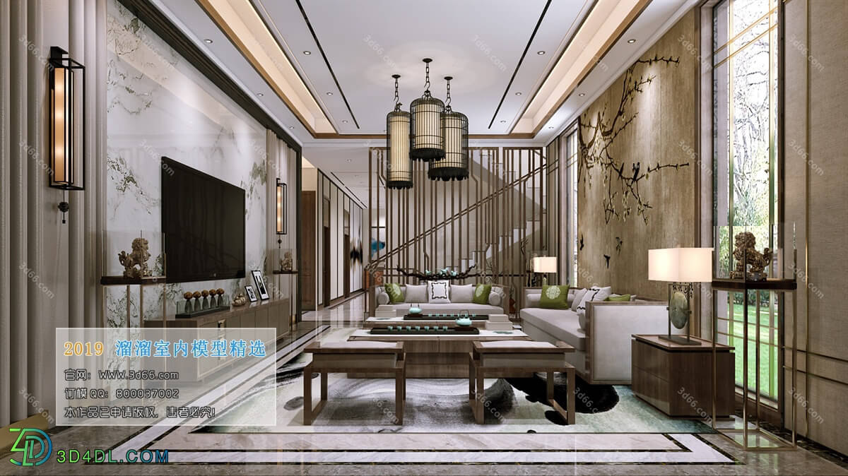 3D66 2019 Living room Chinese style C007