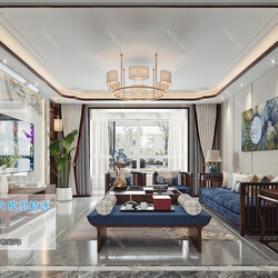 3D66 2019 Living room Chinese style C009 