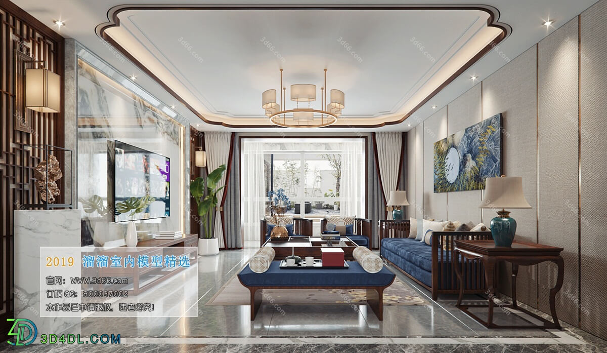 3D66 2019 Living room Chinese style C009