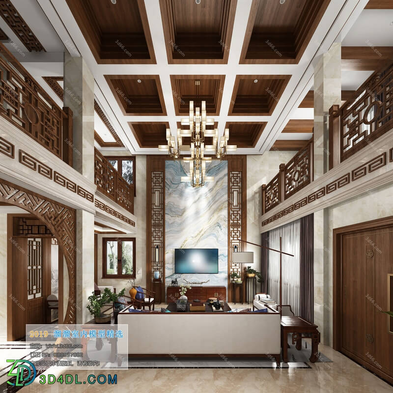 3D66 2019 Living room Chinese style C011