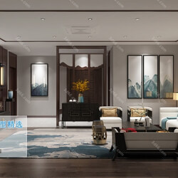 3D66 2019 Living room Chinese style C013 