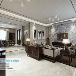 3D66 2019 Living room Chinese style C015 