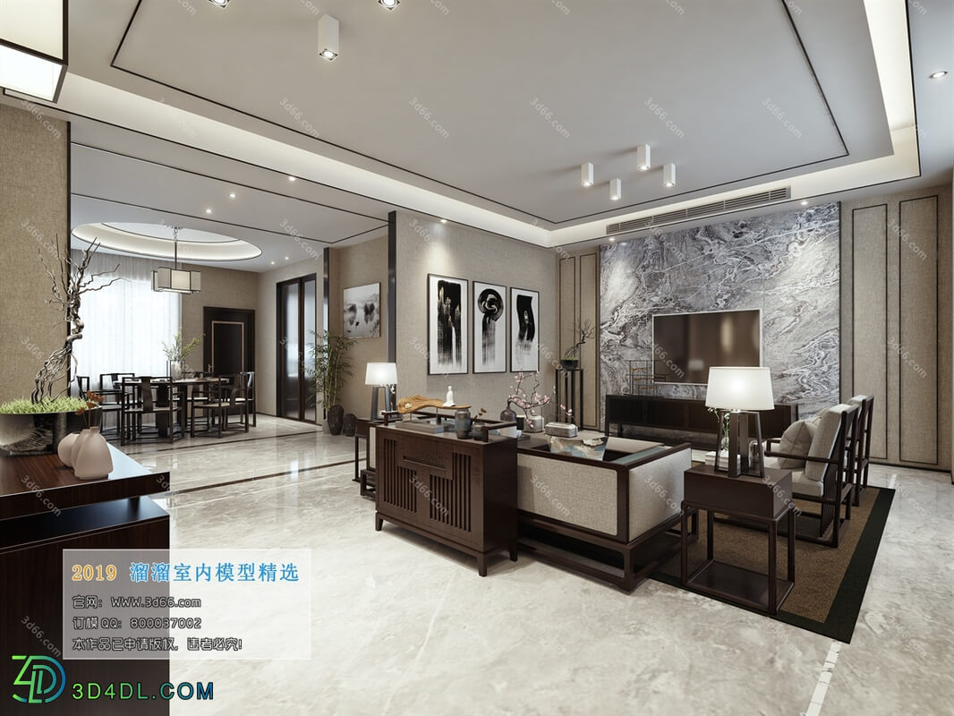 3D66 2019 Living room Chinese style C015