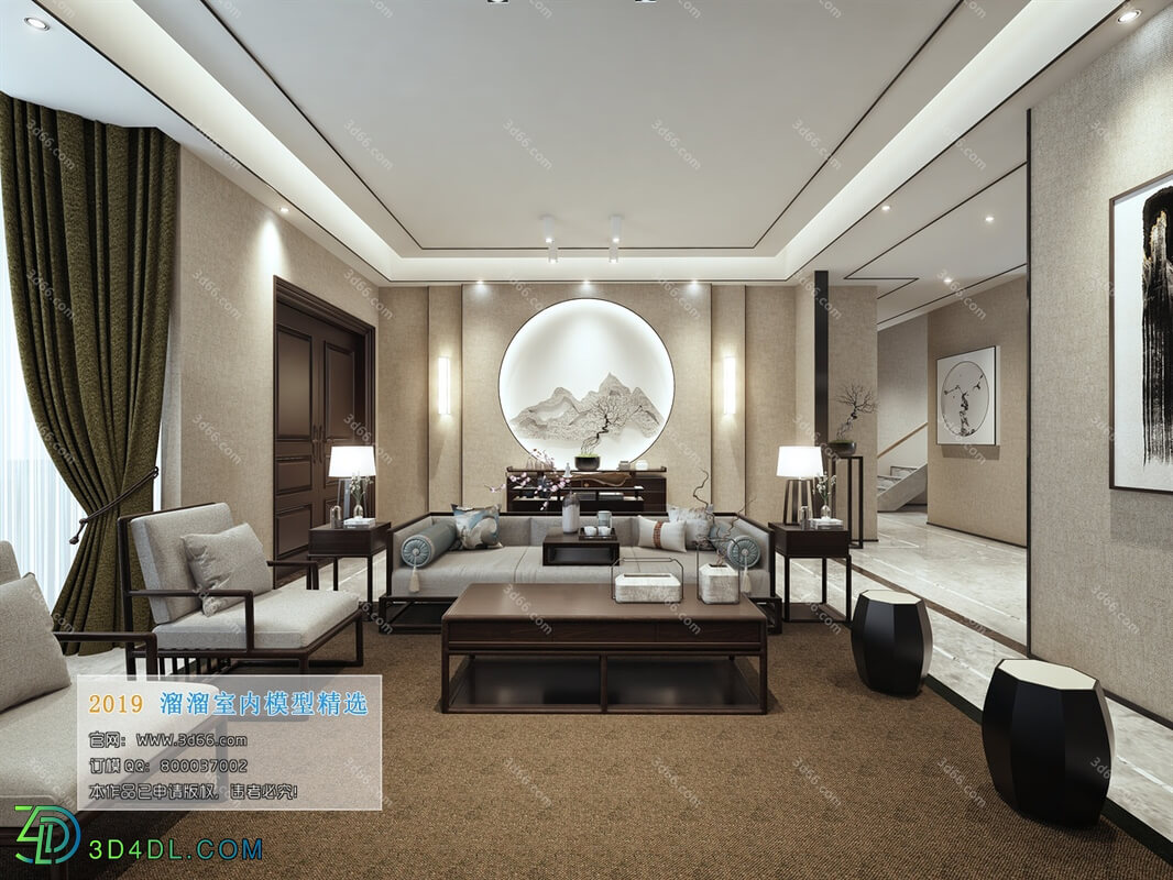 3D66 2019 Living room Chinese style C015