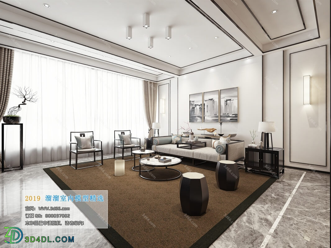 3D66 2019 Living room Chinese style C016