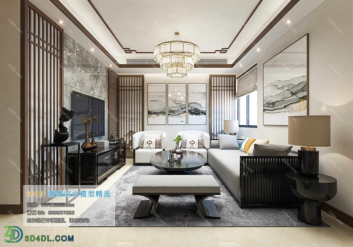 3D66 2019 Living room Chinese style C017