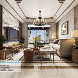 3D66 2019 Living room Chinese style C018 