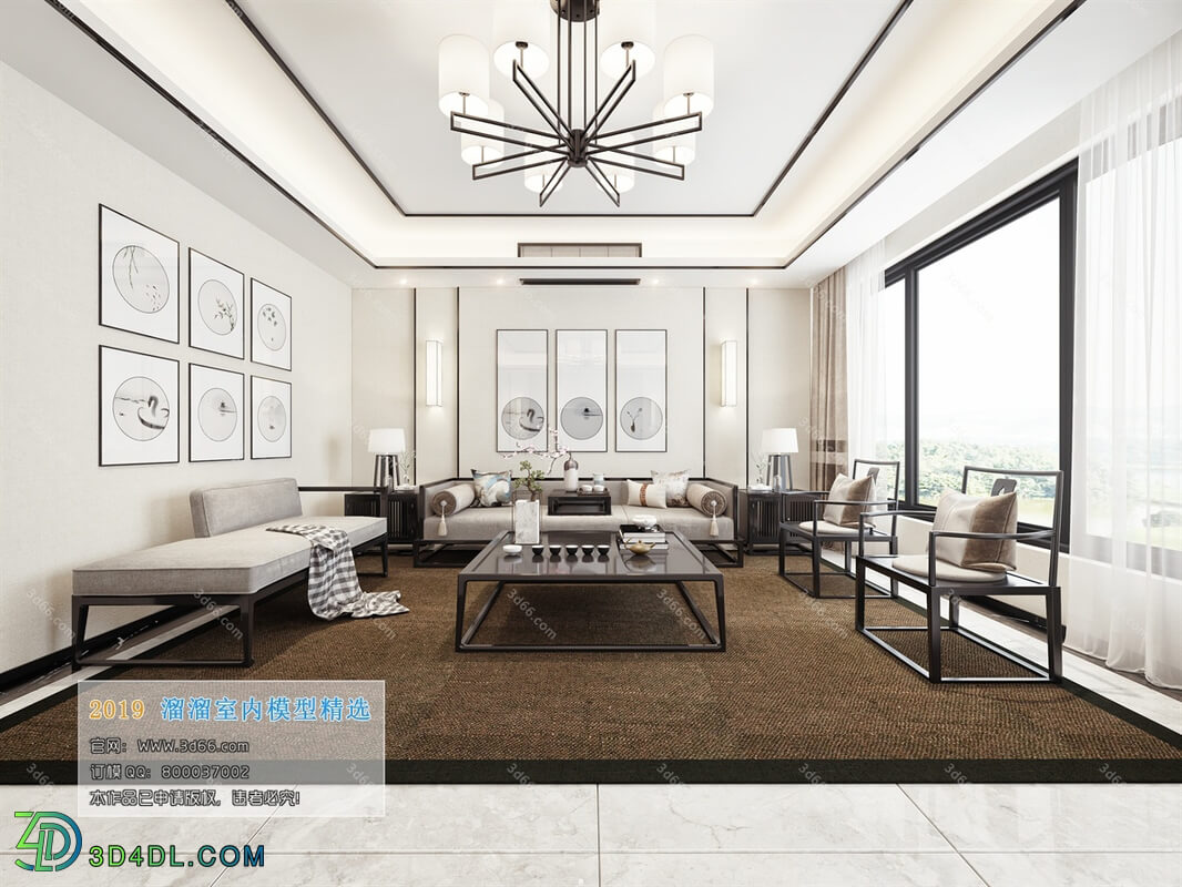 3D66 2019 Living room Chinese style C022