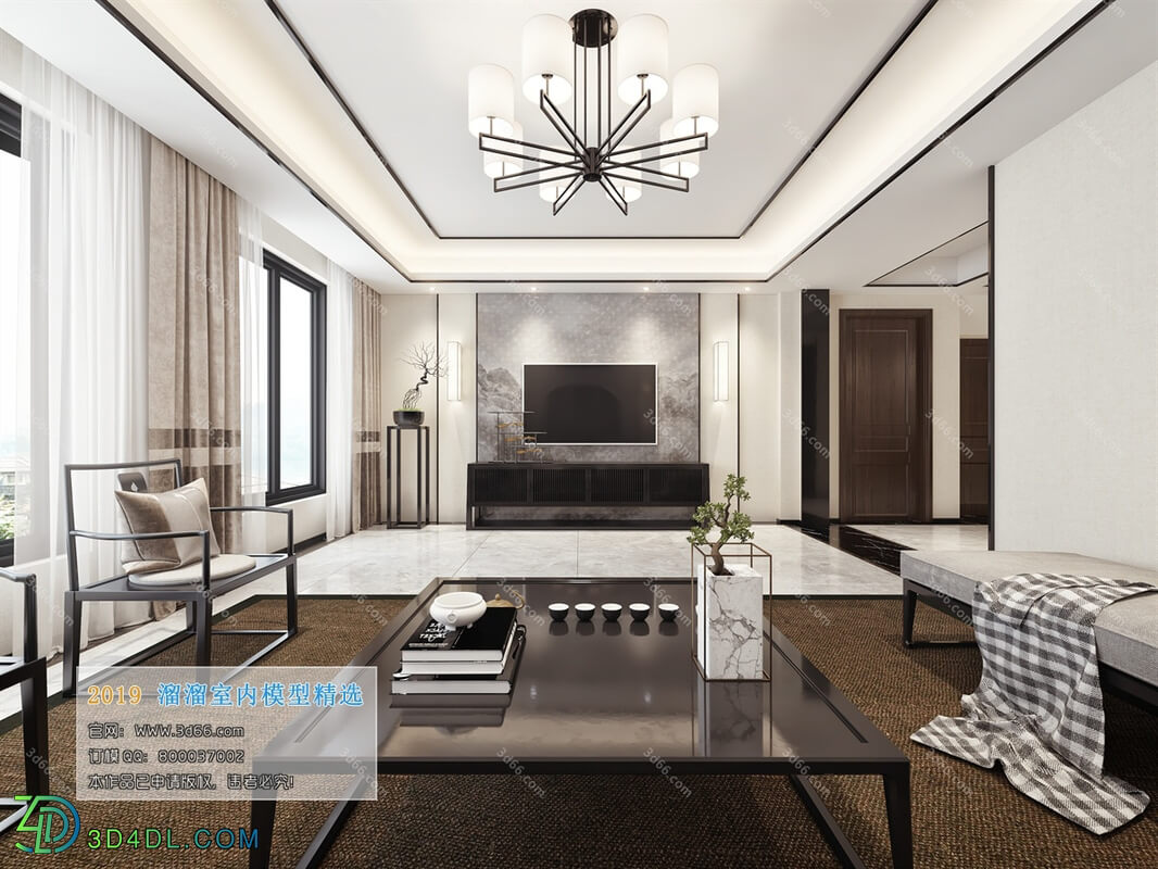 3D66 2019 Living room Chinese style C022