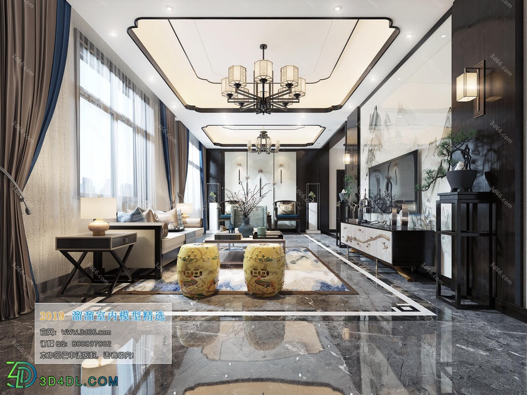 3D66 2019 Living room Chinese style C023