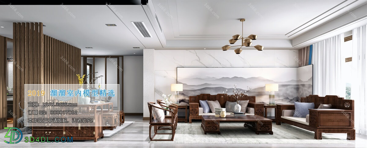 3D66 2019 Living room Chinese style C024