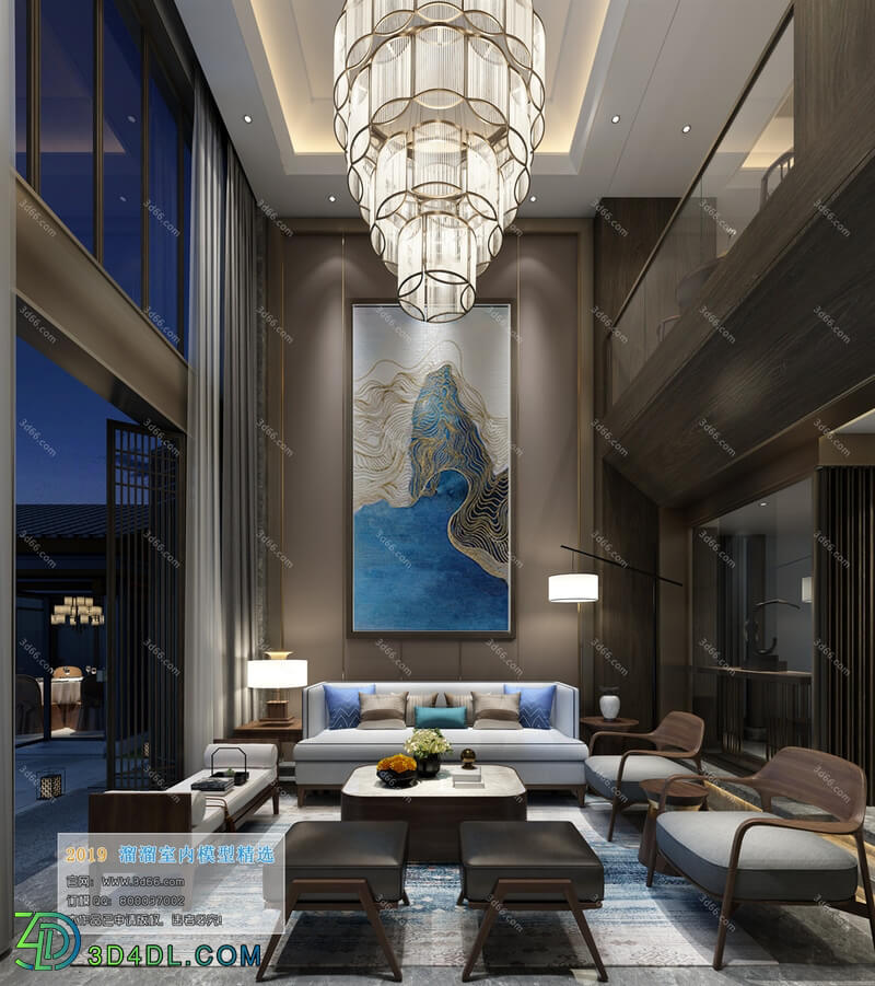 3D66 2019 Living room Chinese style C025