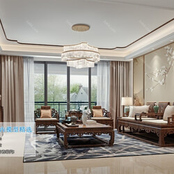 3D66 2019 Living room Chinese style C028 
