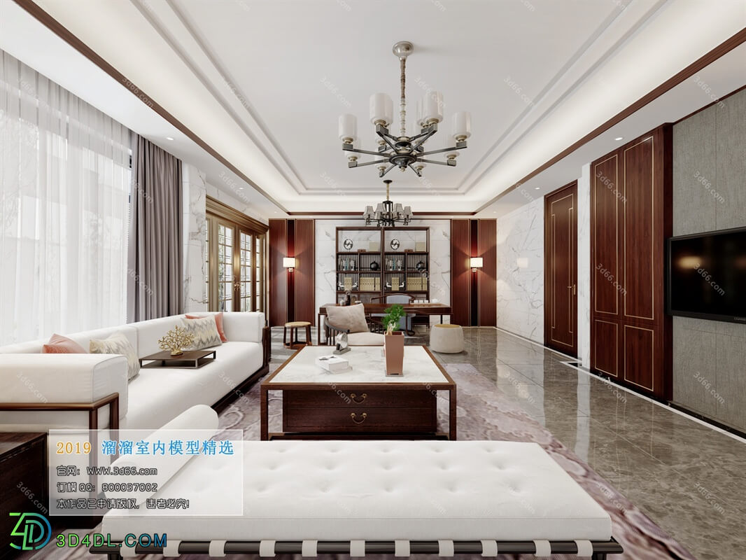 3D66 2019 Living room Chinese style C032