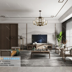 3D66 2019 Living room Chinese style C034 