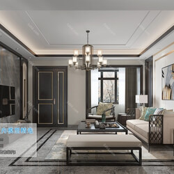 3D66 2019 Living room Chinese style C039 