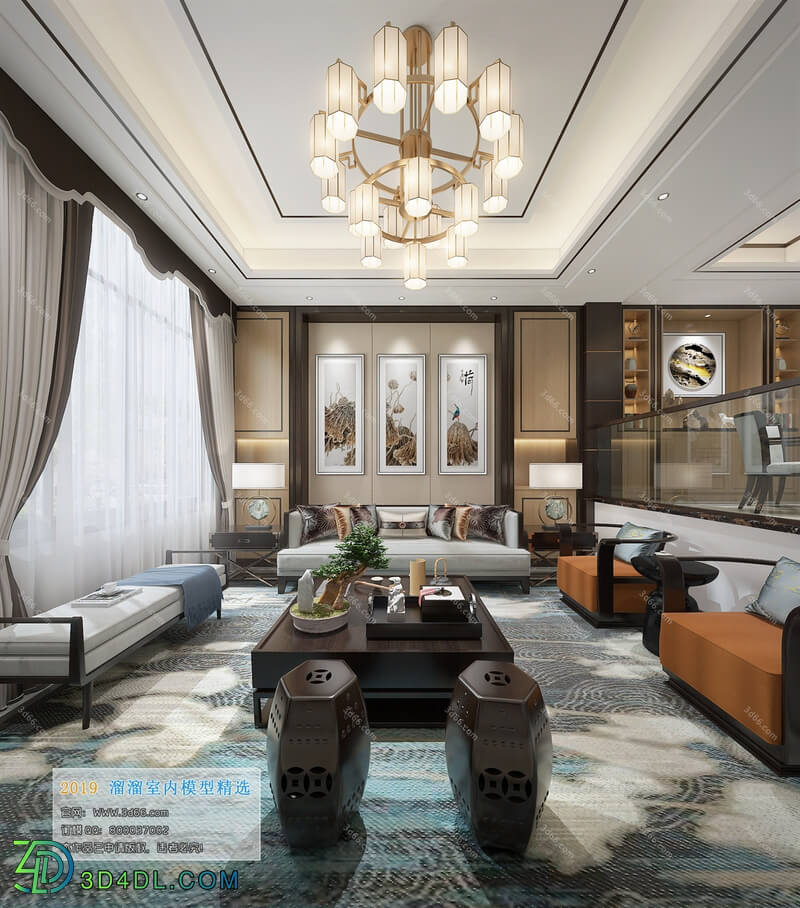 3D66 2019 Living room Chinese style C041
