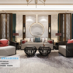 3D66 2019 Living room Chinese style C044 
