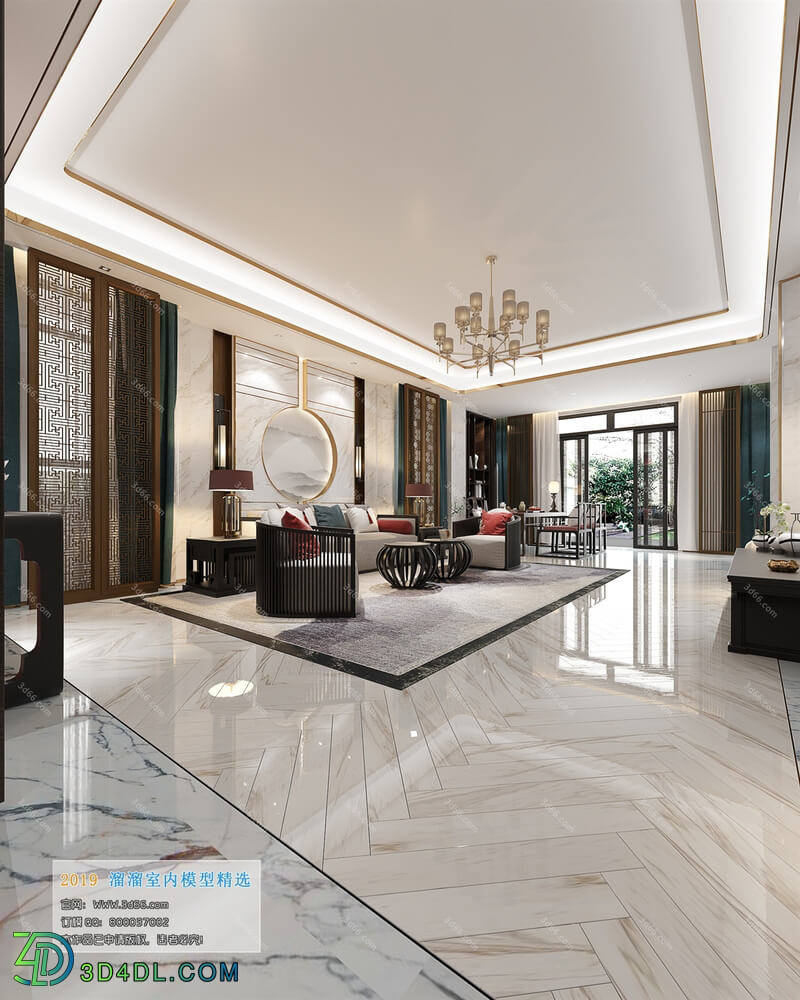 3D66 2019 Living room Chinese style C044