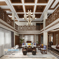 3D66 2019 Living room Chinese style C050 