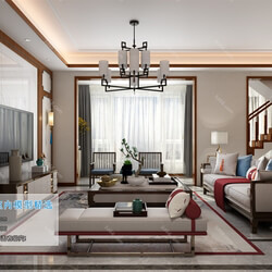 3D66 2019 Living room Chinese style C053 