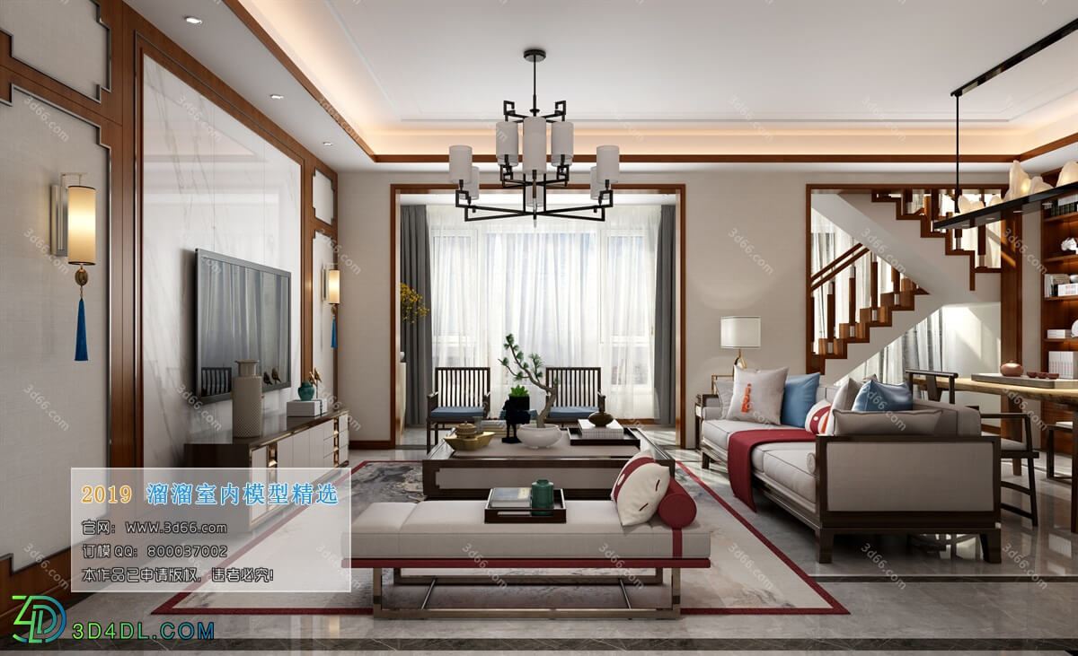 3D66 2019 Living room Chinese style C053