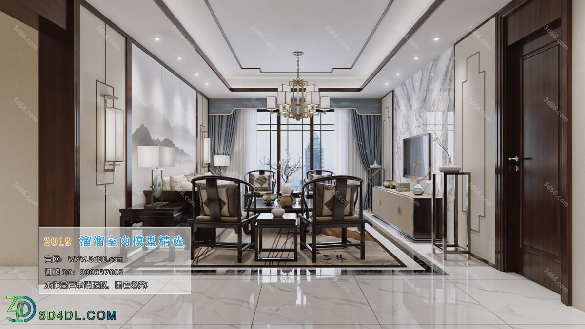 3D66 2019 Living room Chinese style C054