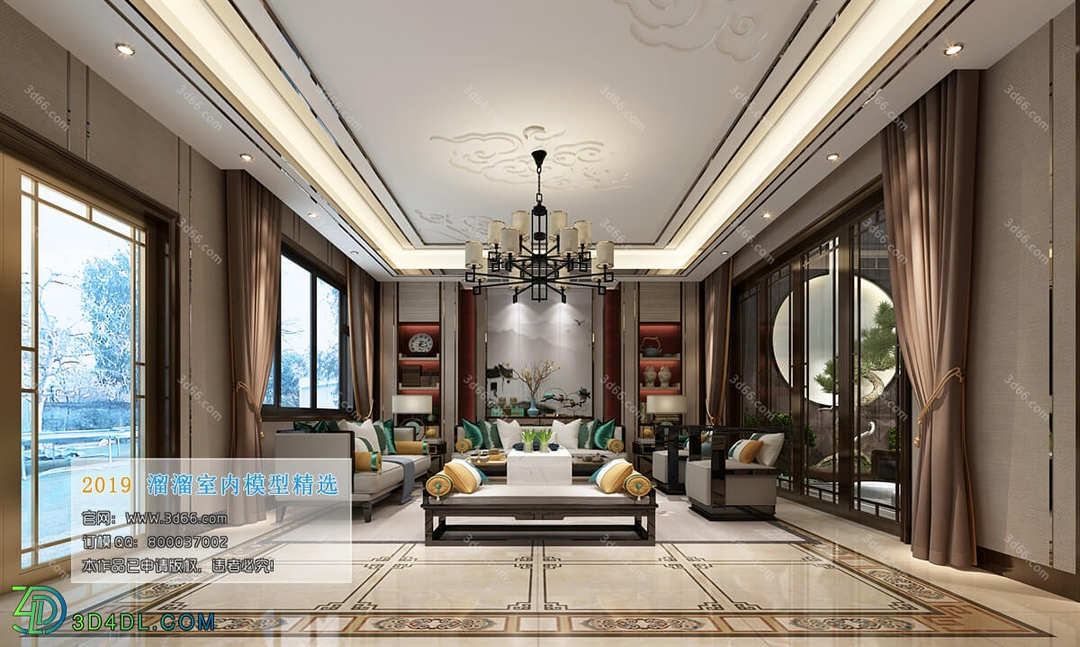 3D66 2019 Living room Chinese style C056