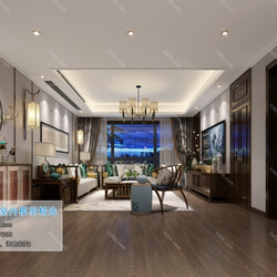 3D66 2019 Living room Chinese style C057 